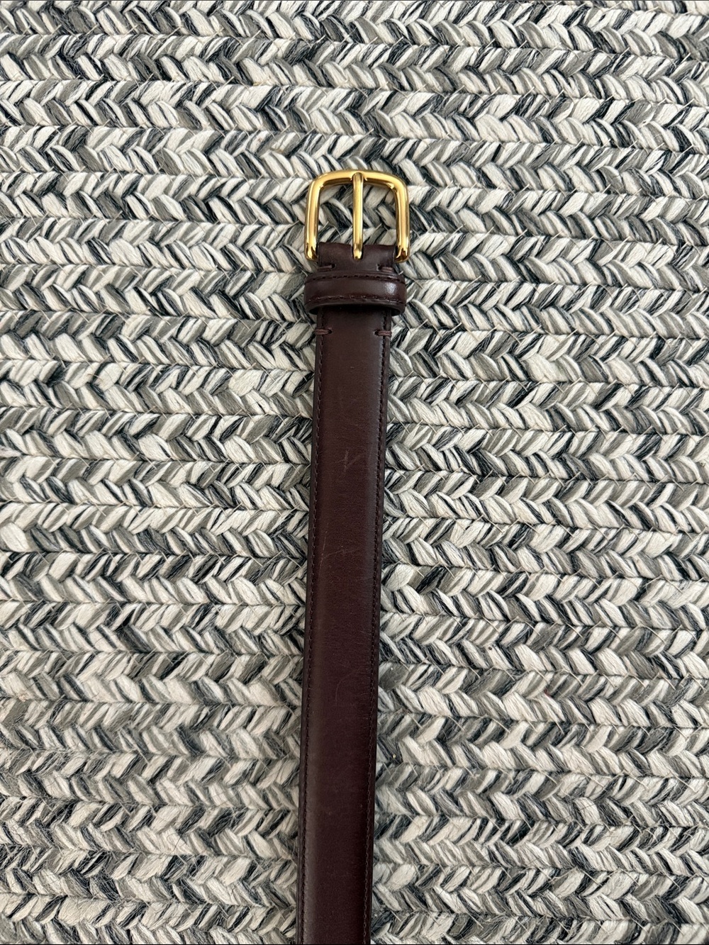 Essential Solid Brass Leather Belt - Picture 2 of 8